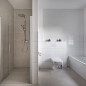 Dusche und Badezimmer in der 5 Sterne Ferienwohnung am See in Bad Zwischenahn